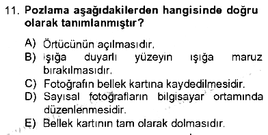 Sayısal Fotoğrafa Giriş 2012-2013 Ara Sınav - 11. soru