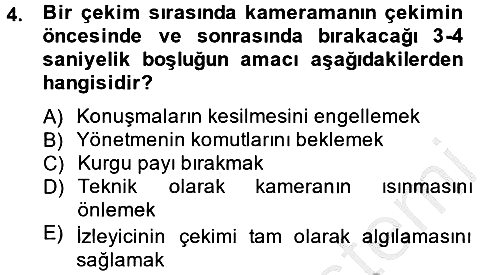 Videonun Kullanım Alanları 2012-2013 Ara Sınav - 4. soru