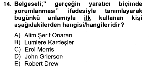 Videonun Kullanım Alanları 2012-2013 Ara Sınav - 14. soru
