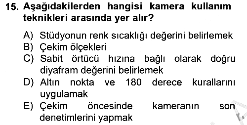 Videonun Kullanım Alanları 2012-2013 Ara Sınav - 15. soru