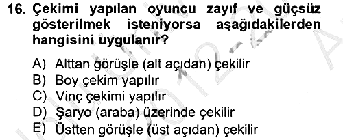 Videonun Kullanım Alanları 2012-2013 Ara Sınav - 16. soru