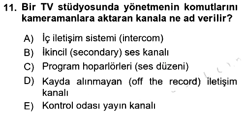 Videonun Kullanım Alanları 2021-2022 Ara Sınav - 11. soru