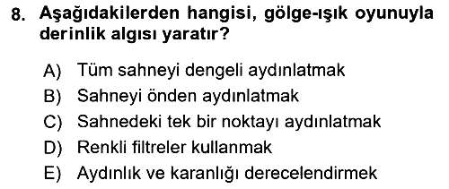 Videonun Kullanım Alanları 2023-2024 Ara Sınav - 8. soru