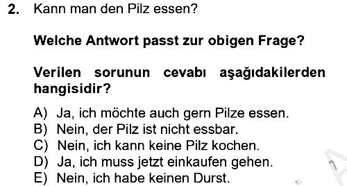 Almanca 2 2012-2013 Dönem Sonu Sınavı - 2. soru