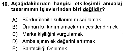 Ambalaj Tasarımı 2024-2025 Dönem Sonu Sınavı - 10. soru