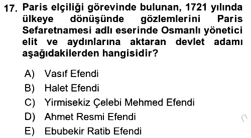 Anadolu Kültür Tarihi 2021-2022 Yaz Okulu Sınavı - 17. soru