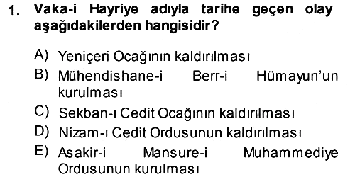 Atatürk İlkeleri Ve İnkılap Tarihi 1 2013-2014 Tek Ders Sınavı - 1. soru