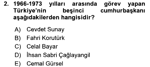 Atatürk İlkeleri Ve İnkılap Tarihi 2 2016-2017 3 Ders Sınavı - 2. soru