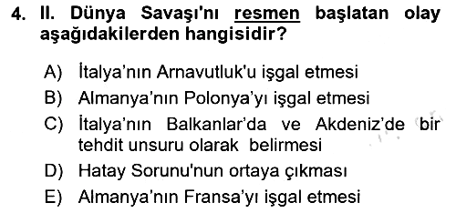 Atatürk İlkeleri Ve İnkılap Tarihi 2 2025-2026 Yaz Okulu Sınavı - 4. soru