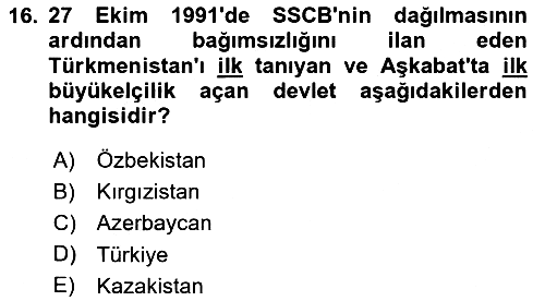 Atatürk İlkeleri Ve İnkılap Tarihi 2 2025-2026 Yaz Okulu Sınavı - 16. soru
