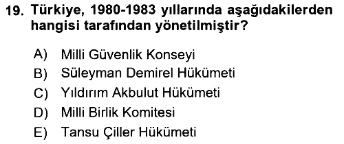 Atatürk İlkeleri Ve İnkılap Tarihi 2 2025-2026 Yaz Okulu Sınavı - 19. soru