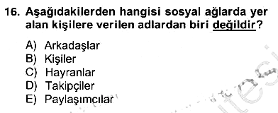 Dijital İletişim ve Yeni Medya 2012-2013 Ara Sınav - 16. soru