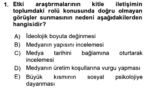 Dijital İletişim ve Yeni Medya 2017-2018 Dönem Sonu Sınavı - 1. soru