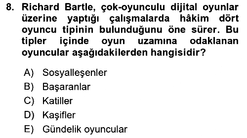 Dijital Kültür 2021-2022 Dönem Sonu Sınavı - 8. soru