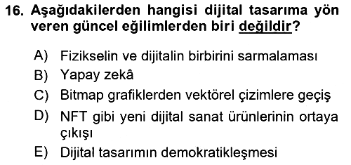 Dijital Medya Ve Arayüz Tasarımı 2023-2024 Yaz Okulu Sınavı - 16. soru