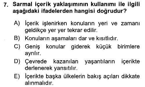 Eğitici İçerik Tasarımı 2024-2025 Ara Sınav - 7. soru