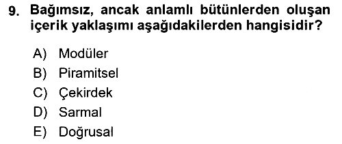 Eğitici İçerik Tasarımı 2025-2026 Ara Sınav - 9. soru