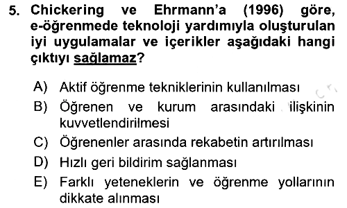 Eğitici İçerik Tasarımı 2024-2025 Dönem Sonu Sınavı - 5. soru