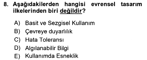 Engellilik Ve Erişilebilir Tasarım 2023-2024 Ara Sınav - 8. soru