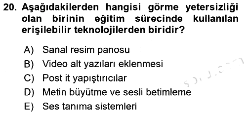 Engellilik Ve Erişilebilir Tasarım 2025-2026 Ara Sınav - 20. soru