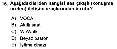 Engellilik Ve Erişilebilir Tasarım 2023-2024 Dönem Sonu Sınavı - 16. soru