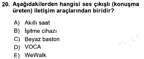 Engellilik Ve Erişilebilir Tasarım 2024-2025 Yaz Okulu Sınavı - 20. soru