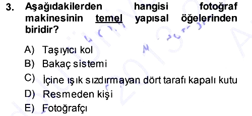 Fotoğraf Kültürü 2013-2014 Ara Sınav - 3. soru