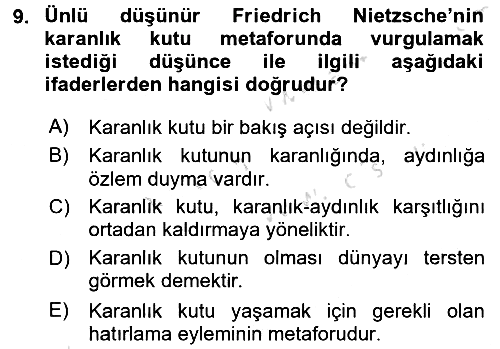 Fotoğraf Kültürü 2016-2017 Ara Sınav - 9. soru