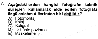 Fotoğraf Kültürü 2012-2013 Dönem Sonu Sınavı - 7. soru