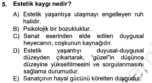 Görsel Estetik 2012-2013 Ara Sınav - 5. soru