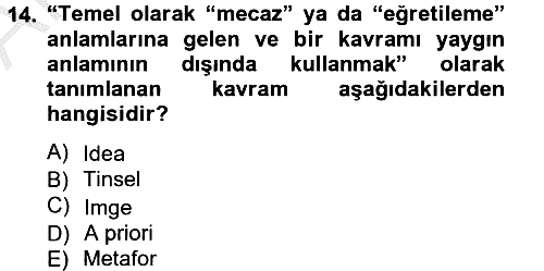 Görsel Estetik 2012-2013 Ara Sınav - 14. soru