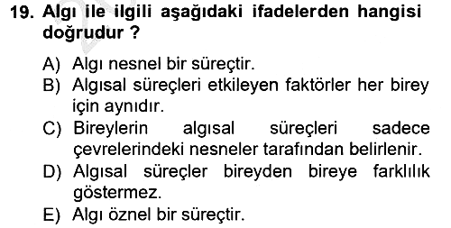 Görsel Estetik 2012-2013 Ara Sınav - 19. soru