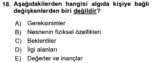 Görsel Estetik 2016-2017 Ara Sınav - 18. soru