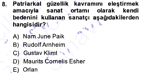 Görsel Estetik 2013-2014 Dönem Sonu Sınavı - 8. soru