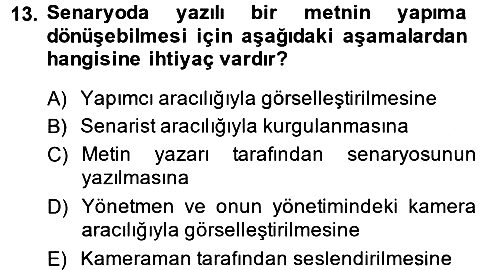 Görsel Estetik 2013-2014 Dönem Sonu Sınavı - 13. soru