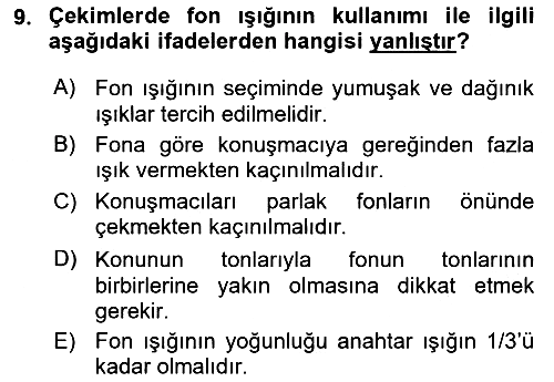 Görsel Estetik 2023-2024 Dönem Sonu Sınavı - 9. soru