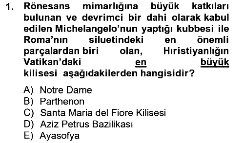 Görsel Kültür 2012-2013 Ara Sınav - 1. soru