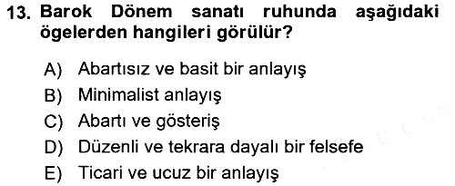 Görsel Kültür 2017-2018 Ara Sınav - 13. soru