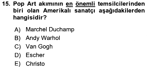 Görsel Kültür 2017-2018 Ara Sınav - 15. soru