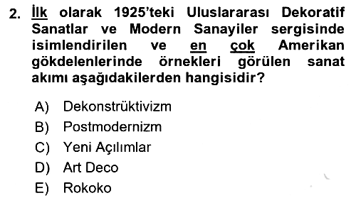 Görsel Kültür 2023-2024 Ara Sınav - 2. soru