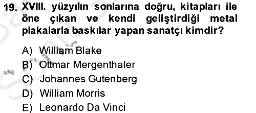 Görsel Kültür 2013-2014 Dönem Sonu Sınavı - 19. soru