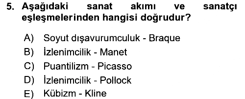 Görsel Kültür 2017-2018 Dönem Sonu Sınavı - 5. soru
