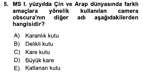 Görsel Kültür 2021-2022 Dönem Sonu Sınavı - 5. soru