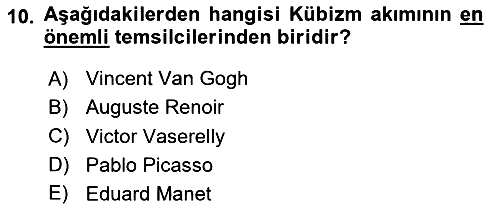 Görsel Kültür 2020-2021 Yaz Okulu Sınavı - 10. soru