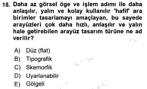 Görsel Sistem Tasarımları 2024-2025 Dönem Sonu Sınavı - 18. soru