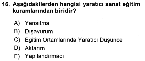 Görsel Tasarımda Yaratıcı Düşünme Teknikleri 2022-2023 Ara Sınav - 16. soru
