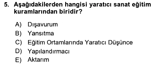 Görsel Tasarımda Yaratıcı Düşünme Teknikleri 2023-2024 Yaz Okulu Sınavı - 5. soru