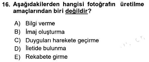Görsel Tasarımda Yaratıcı Düşünme Teknikleri 2023-2024 Yaz Okulu Sınavı - 16. soru