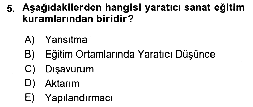 Görsel Tasarımda Yaratıcı Düşünme Teknikleri 2025-2026 Yaz Okulu Sınavı - 5. soru