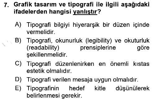 İleri Tipografi 2022-2023 Yaz Okulu Sınavı - 7. soru